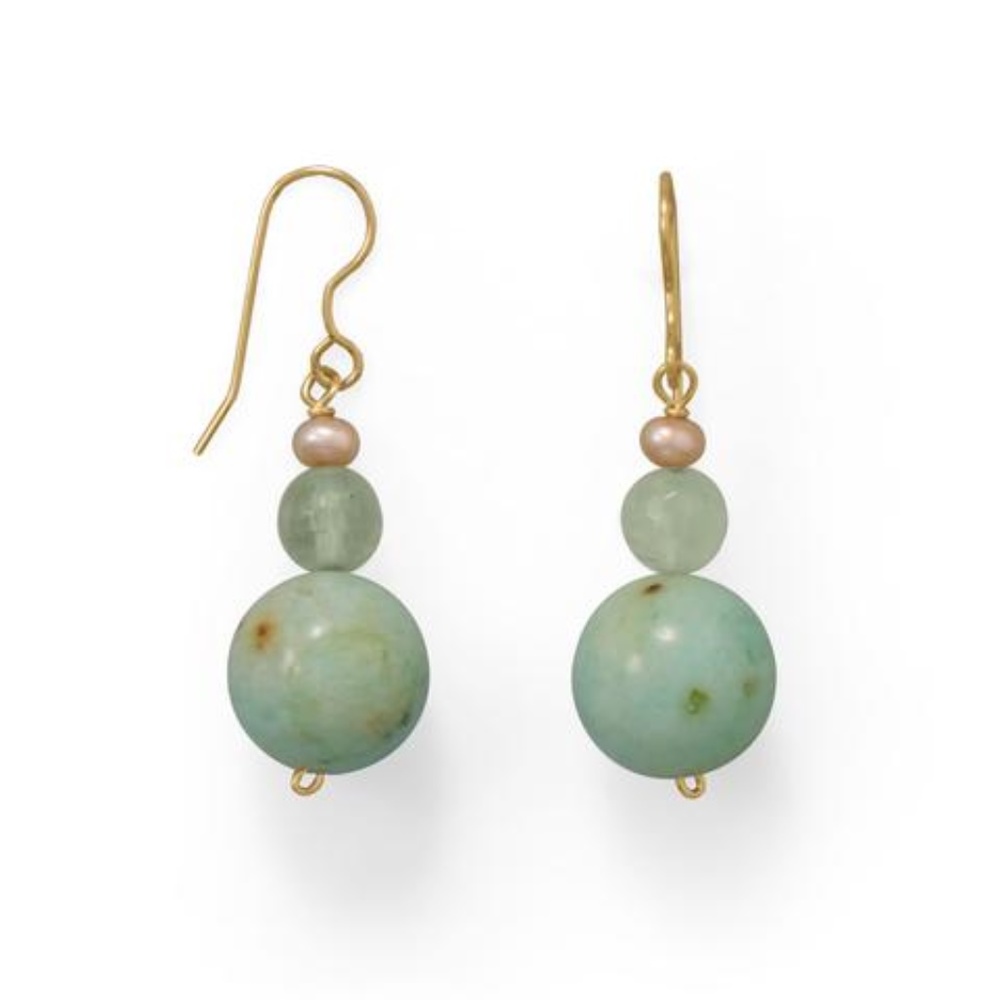 3 pairs Minty Fresh Agate & Prehnite Earrings